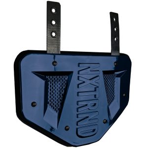 B-PLATE® Football Back Plate Chrome Navy Blue